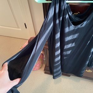 open shoulder black dress